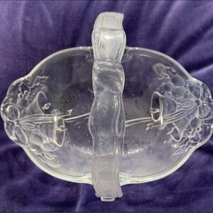 Mikasa Crystal Holiday Bells Handled Basket